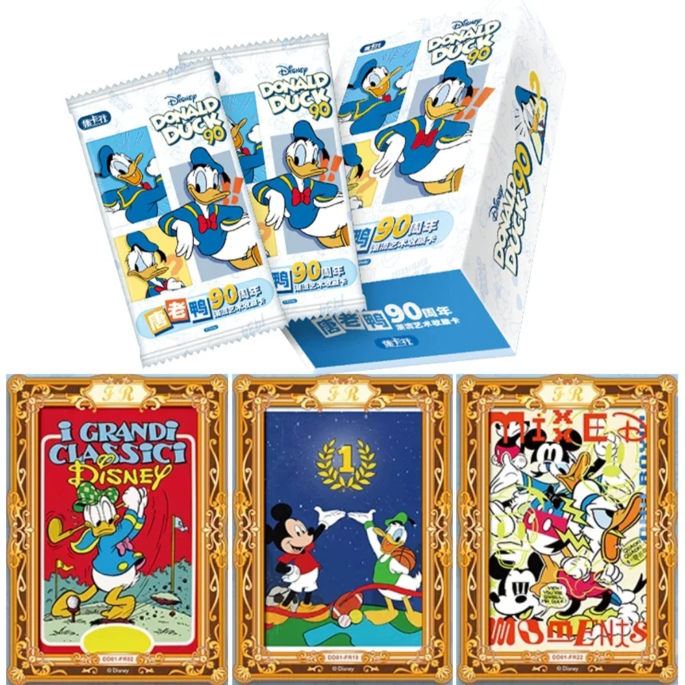 Genuine Donald Duck Cards 90th Anniversary Trendy Diamond Flash Cards Disney Series Collection Cards Kids Toy Gift