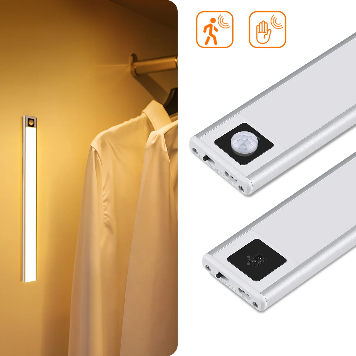 luzes led para cozinha quarto lampada recarregavel usb com sensor de movimento barra varredura mao nightlight armario luz 20 40cm 01