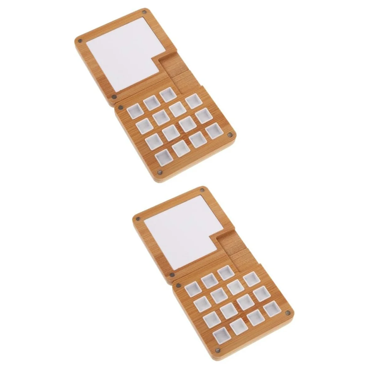 A589Z Scatola da 2 pezzi Scatola di vernice Tavolozza di vernice in legno Vassoio per pallet di vernice Custodia per pigmenti fai da te Mini tavolozza per acquerello Acquerello