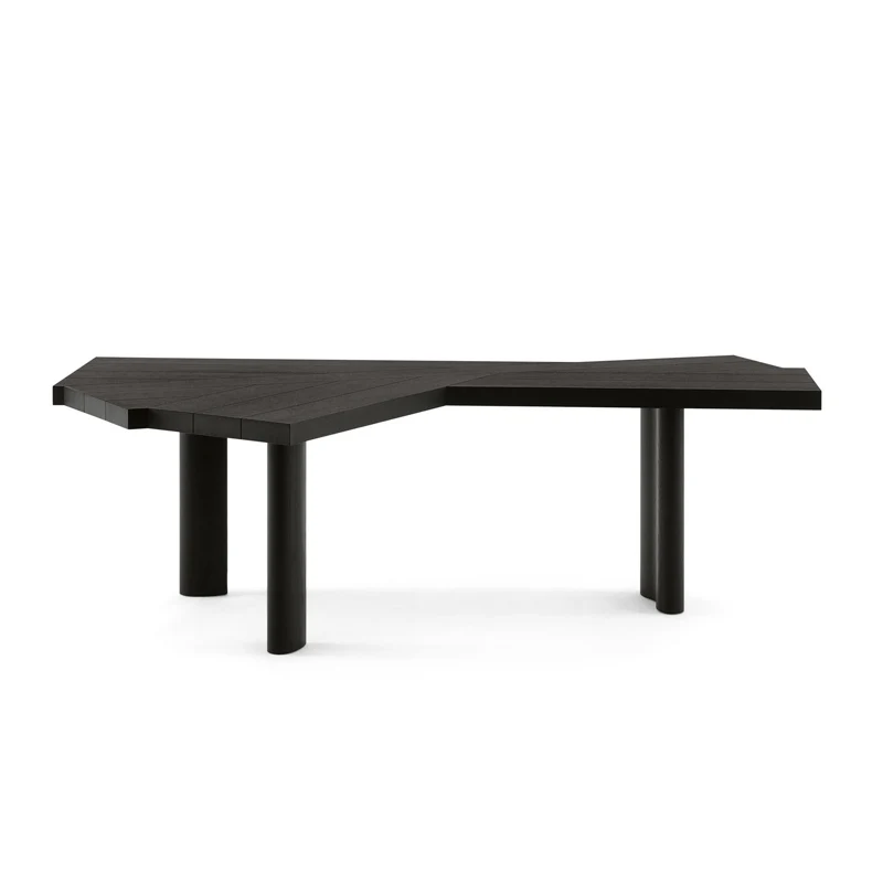 

Medieval solid wood fan desk simple modern special-shaped desk workbench customization