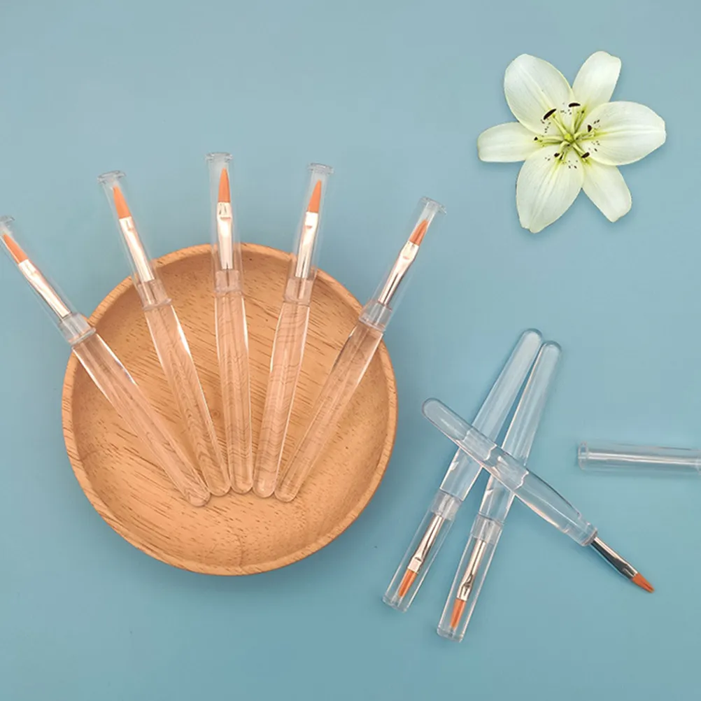 20 Stück Make-up-Pinsel aus synthetischen Fasern, Lippenpinsel für die Auftragung von Lippenstift, Balsam und Glanz, tragbares Werkzeug, doppelseitiges Design