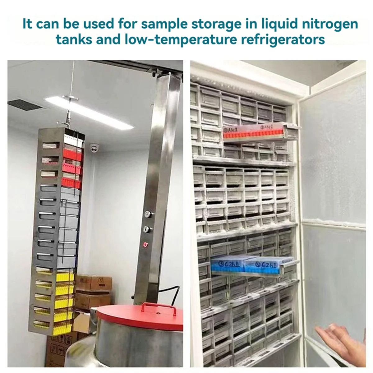 A79G Tube Box Frozen Storage Tube Box Sample Frozen Box Flip Tube Box 100 Cell 0.5ml 1 Piece Blue