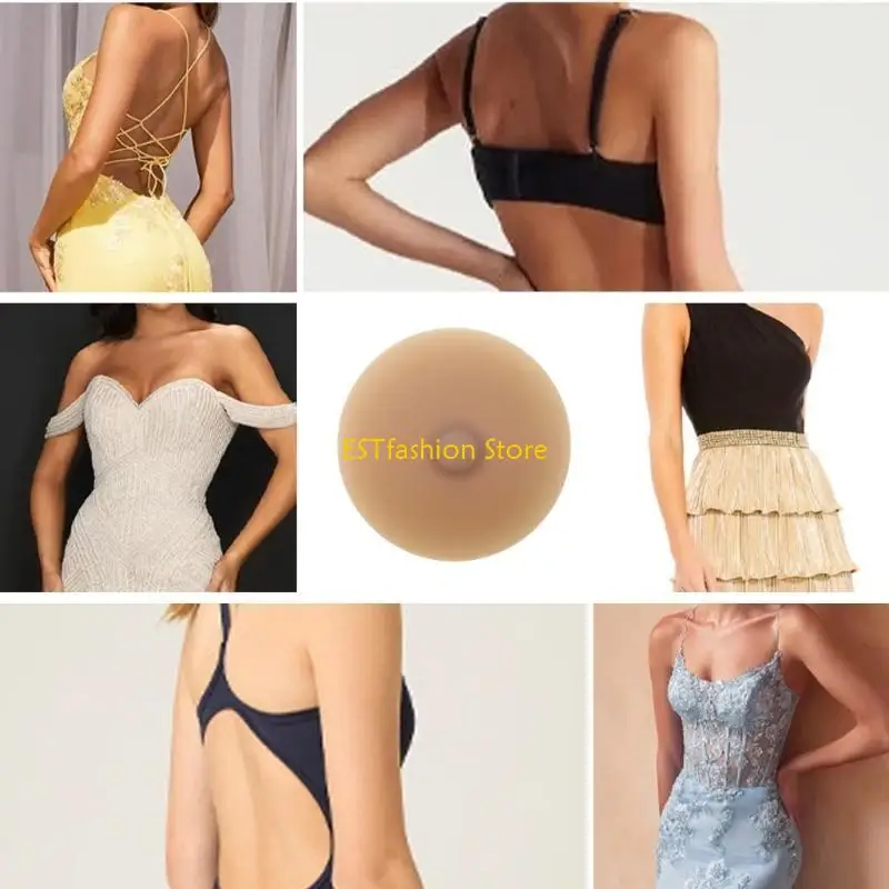 Y5GC Reusable Breast Petals Nipple Cover Silicone Breast Petals Adhesive on Bra