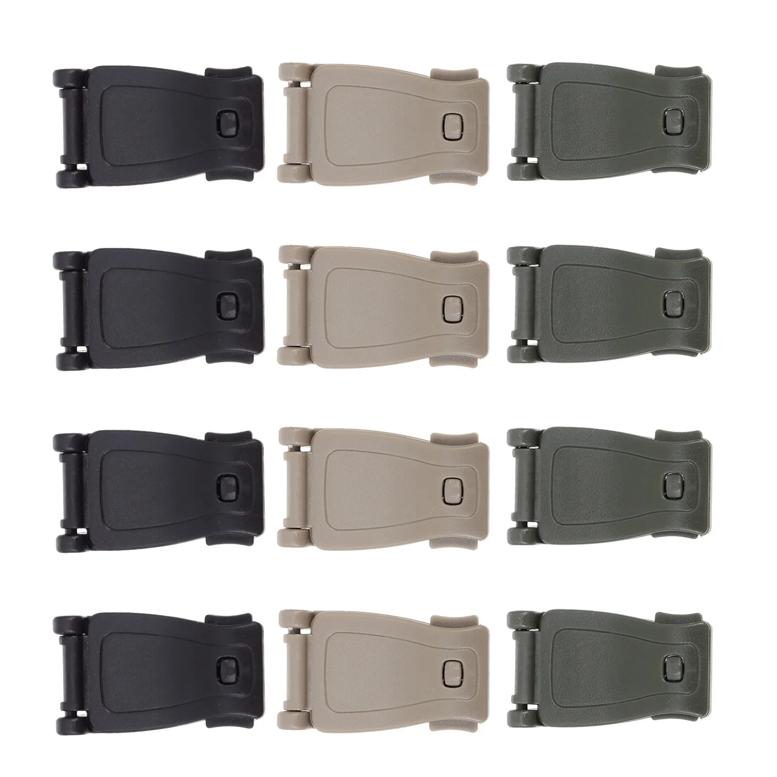 

12 Pcs Fixing Buckle Webbing Clip Connector Backpack Webbing Buckle Button Knapsack Bag Accessories Camping Outdoor