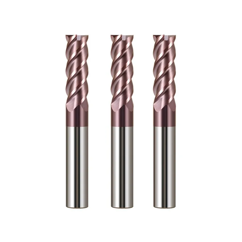 ROMTIC HRC63 4-Flute carburo di acciaio al tungsteno Nano rivestimento speciale fresa piatta in acciaio inossidabile utensili per fresa a candela per macchine CNC