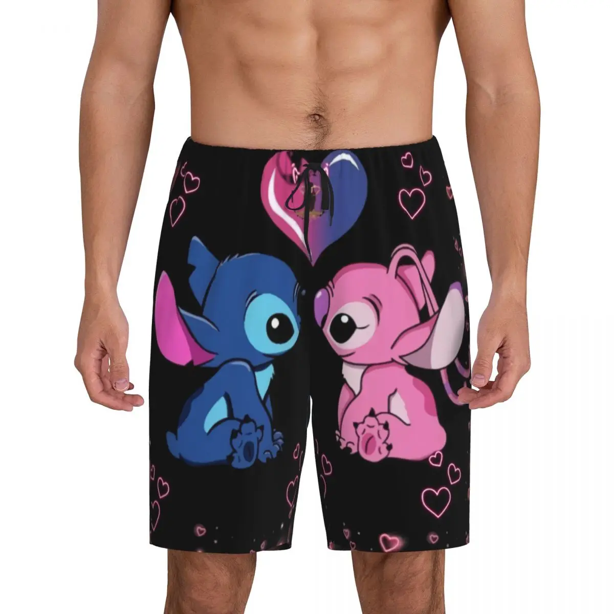 

Custom Printed Lilo Stitch Cartoon Anime Manga Pajama Shorts Men Sleepwear Bottoms Sleep Short Pjs with Pockets