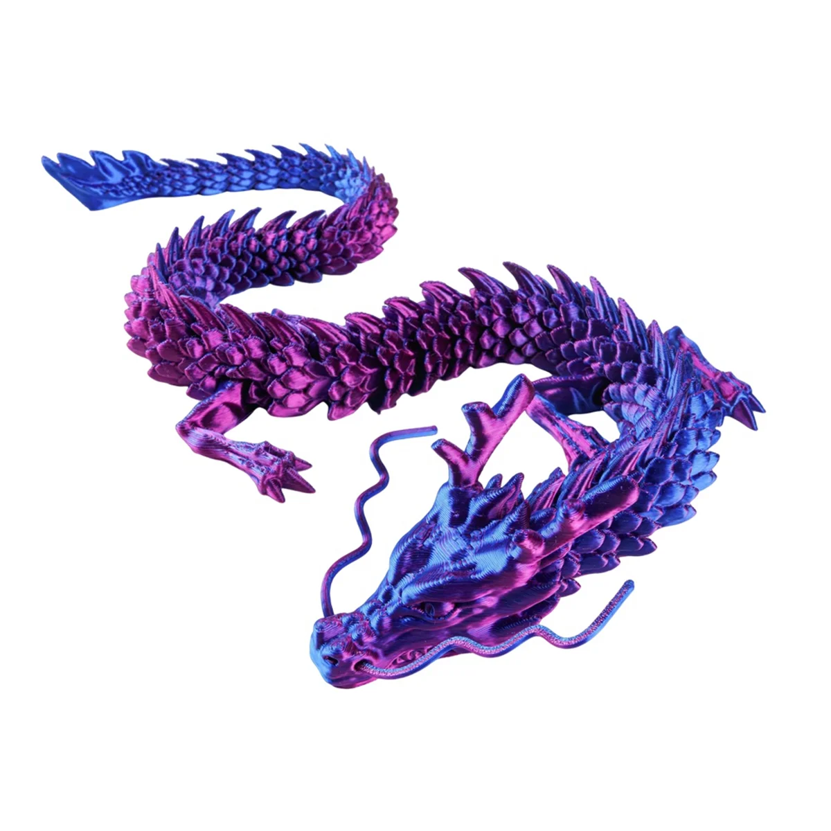 60cm 3D Printed Dragon Chinese Dragon Ornaments 3D Printed Articulated Chinese Dragon Fish Tank Landscaping Decoration,F