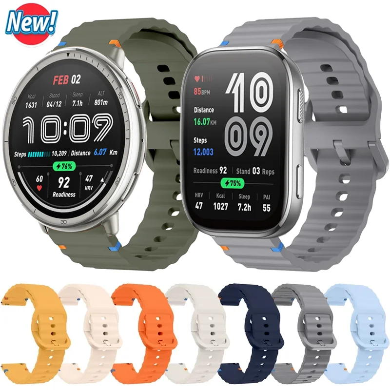 �y�Z�[�����z18/20/22 �~�����[�g���E�F�[�u�V���R���X�g���b�v Amazfit �A�N�e�B�u 2-2Square/Max Bip 6-5 Helio �u���X���b�g Amazfit T-Rex3 Pro 48/44mm �o�����X 2 �o���h�p