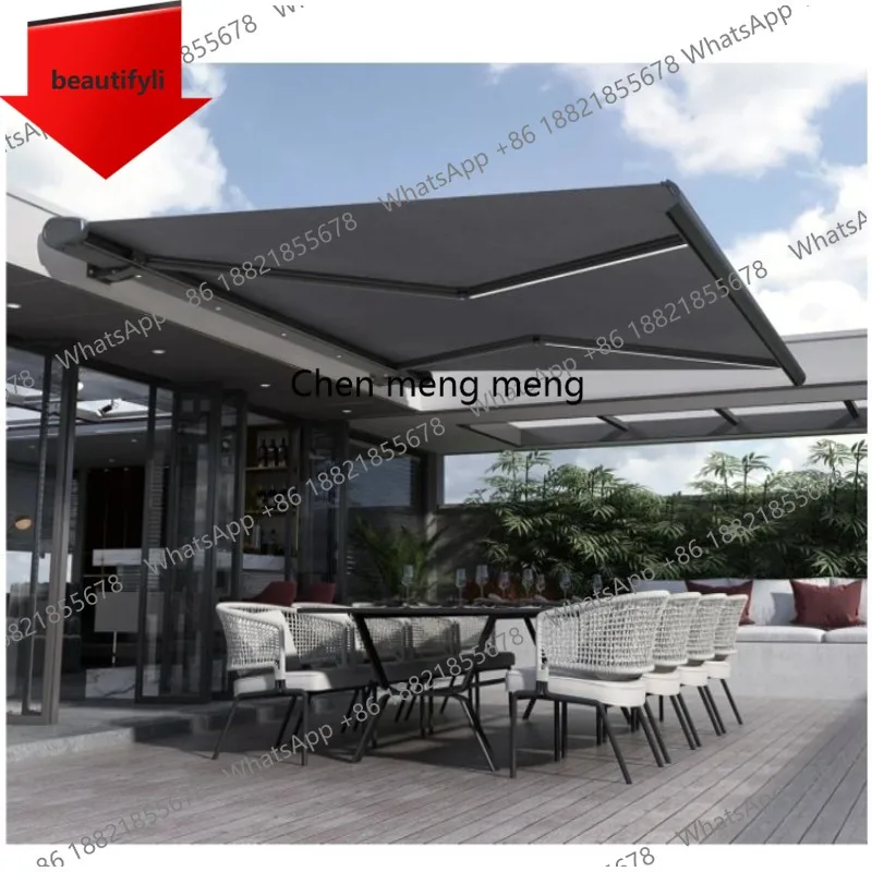 A55 Electric Retractable Awning  Full-casing Aluminum Alloy Sunshade and Rainproof Shelter  Suitable for Villa Gardens and Terra