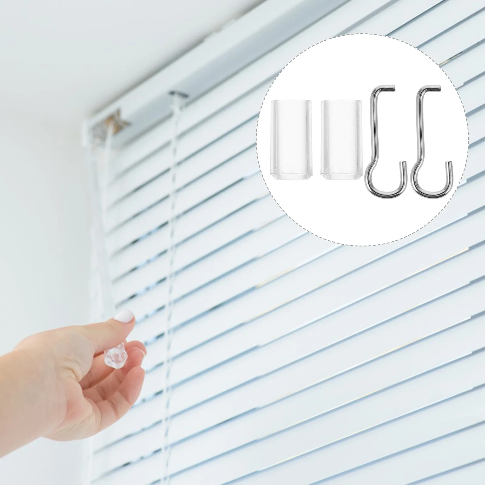 

1Set Plastic Blind Wand Wire Sleeve Collar Replacement Hooks for Horizontal Mini Blind Repair Parts Blinds Repair Kit