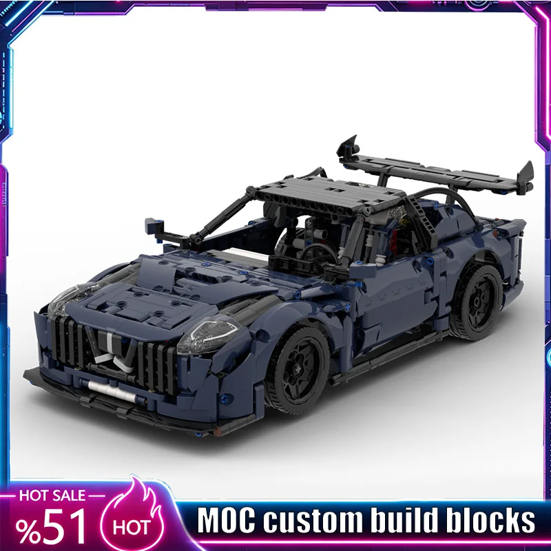 

1282Pcs High Performance Track Hyper Sports Vehicle Model Custom Building Blocks Diy Assembly Puzzle Toy Popular Gift Collection