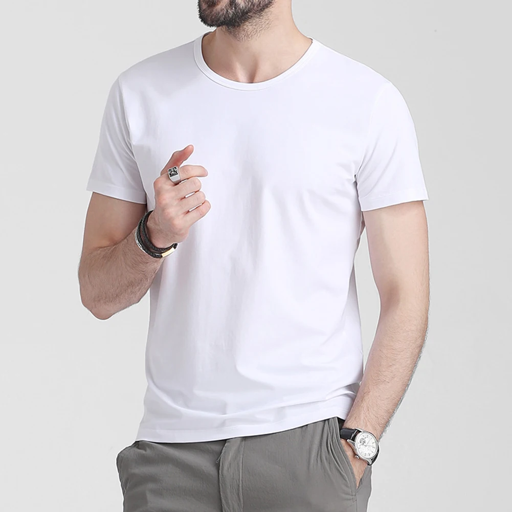 

Men's Summer Short Sleeve Slim Fit Solid Color O-neck T-Shirts Classic Versatile Undershirt Man Casual T-shirt Tops