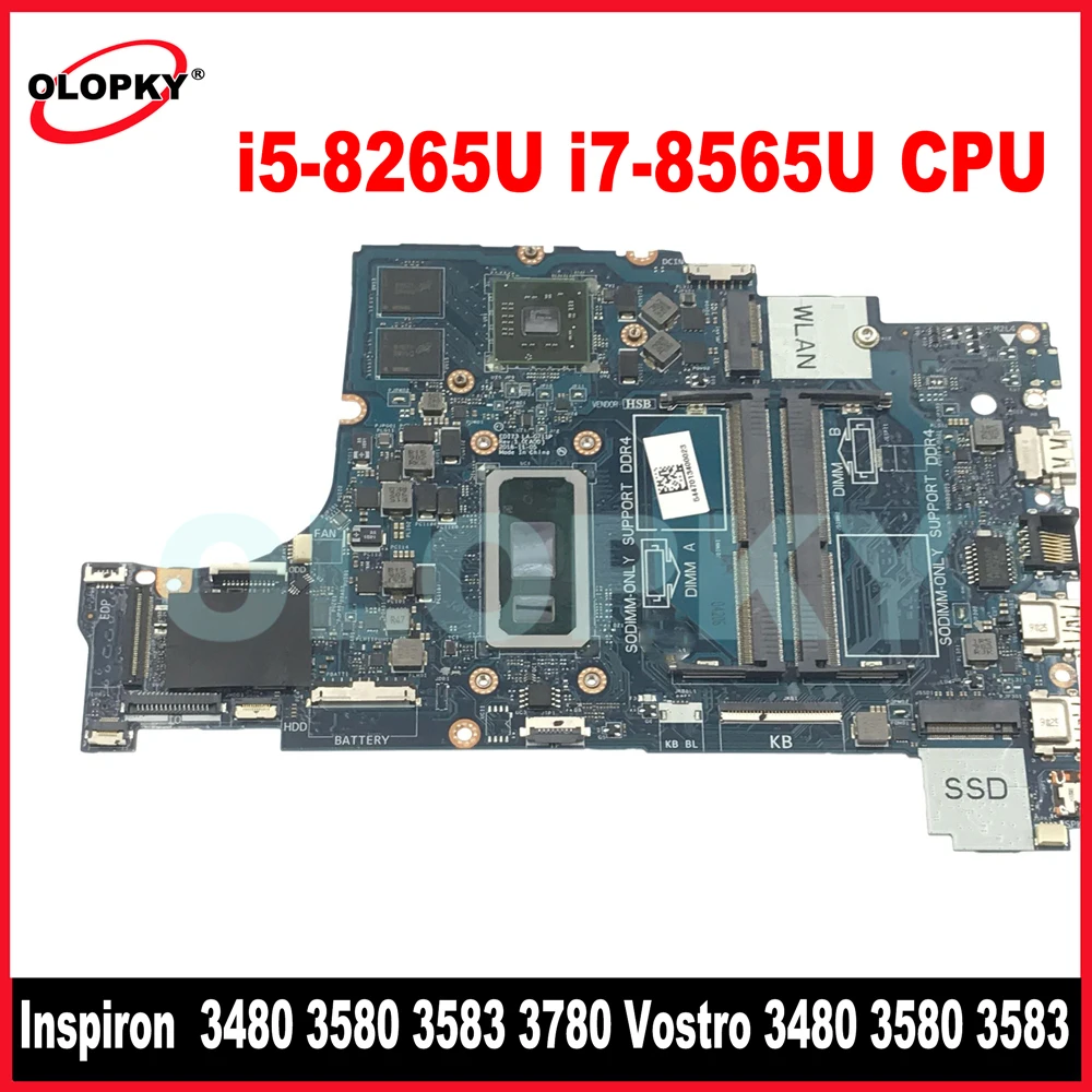 EDI73 LA-G711P con i5-8265U i7-8565U CPU para Dell Inspiron 3480 3580 3583 3780 Vostro 3480 3580 3583 placa base para ordenador portátil