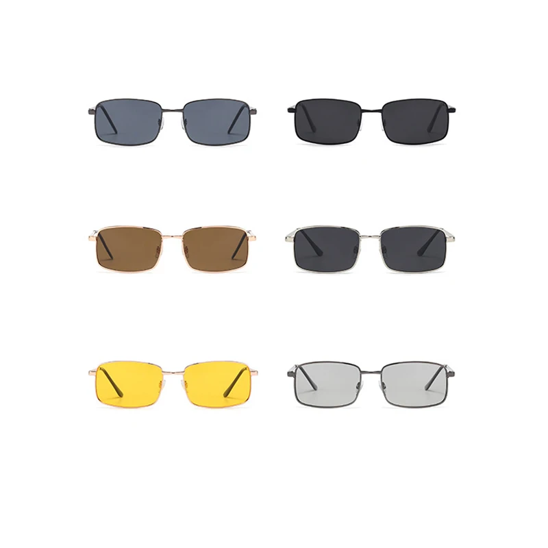 Rectangle Polarized Sunglasses For Men Women Fashion Luxury Design Night Vision Driving Square Yellow Sun Glasses Eyewear 2024