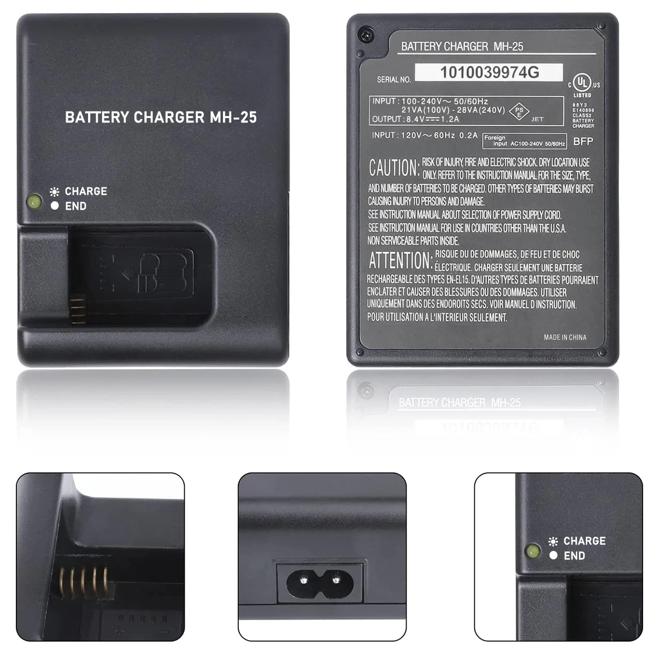 Camera Battery Charger MH-25 MH-25A for Nikon MH-25 MH25A EN-EL15A EN EL15B ENEL15C ENEL15 V1 D600 D610 D7100 D810 D7000 D800