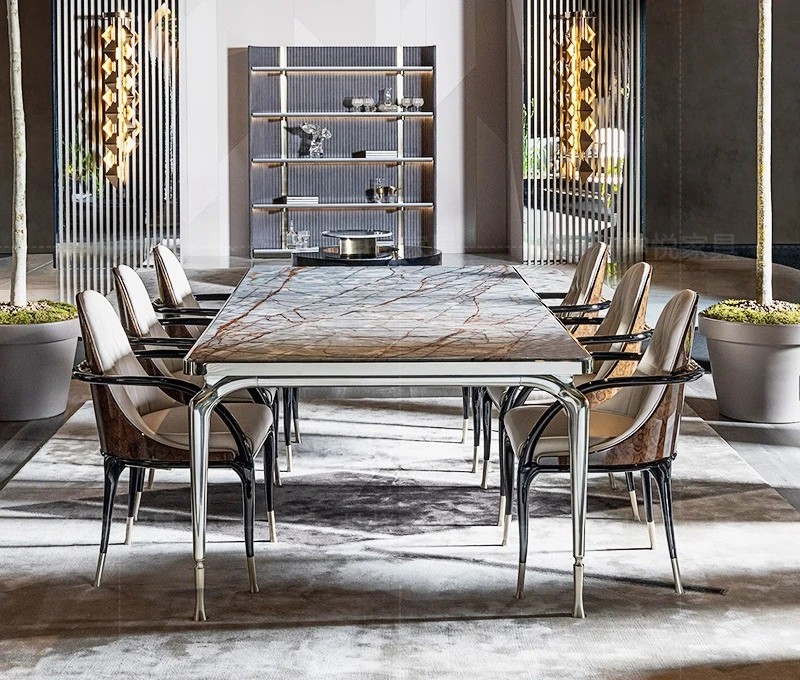 

Dining Chair Furniture Italian Light Luxury Leather Solid Wood Dining Chair Leisure Chair Customization 캠핑