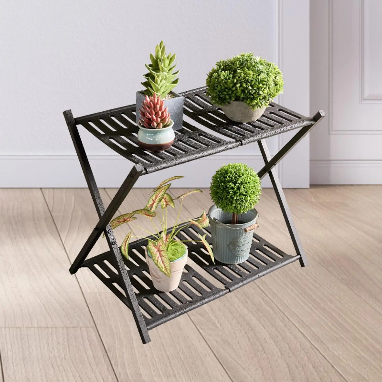 Metal Luggage Rack for Guest Room Shelf for Gardening Bedroom Living Room