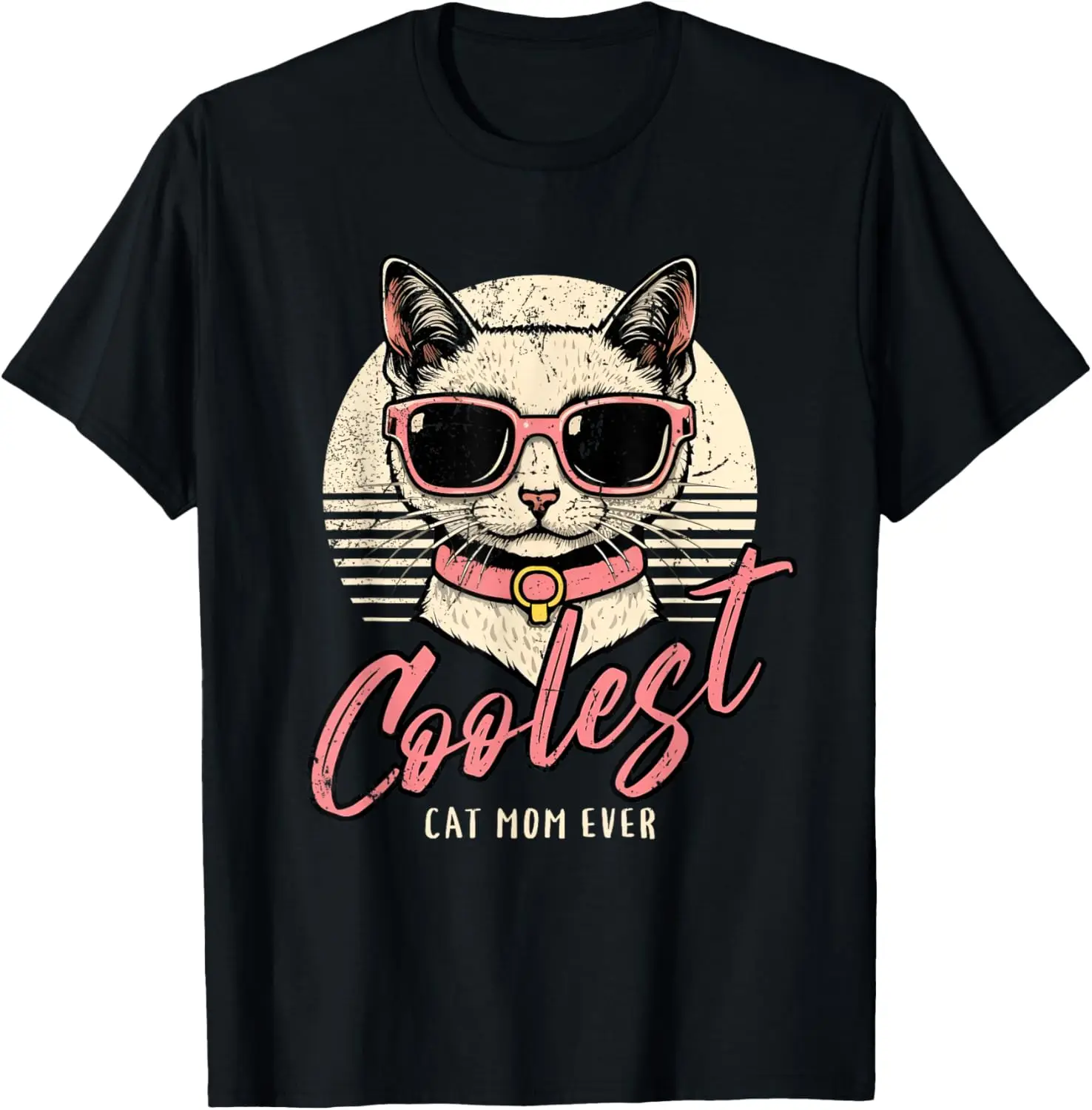 

Funny Cat Mom Best Cat Mom Ever Coolest Cat Mama Graphic T-Shirt