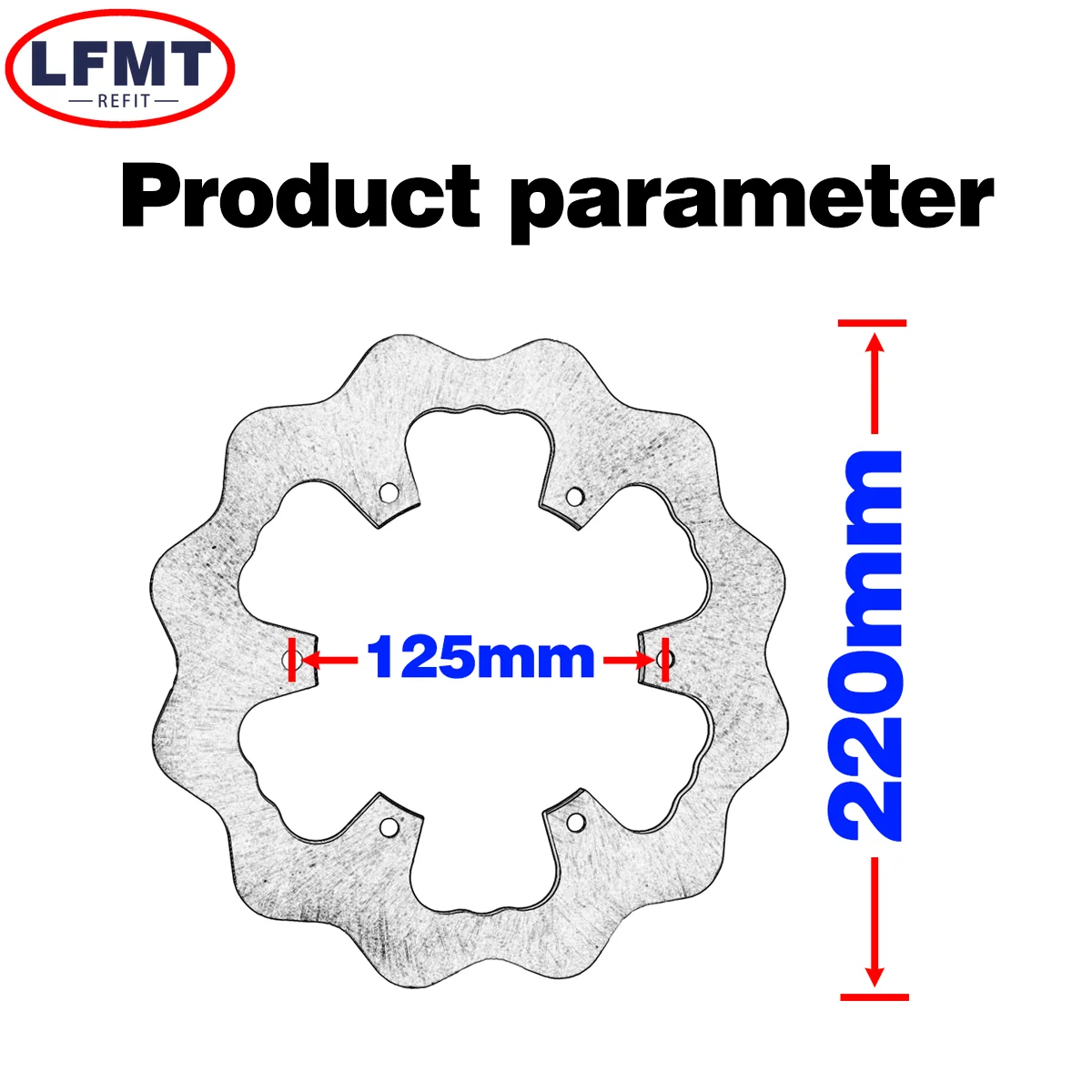 Motorcycle 220mm rear brake disc For KTM 125 150 200 250 300 350 400 450 500 XC XCF XCW SX SXF EXC EXCF TPI 6Days 1994 1995-2023