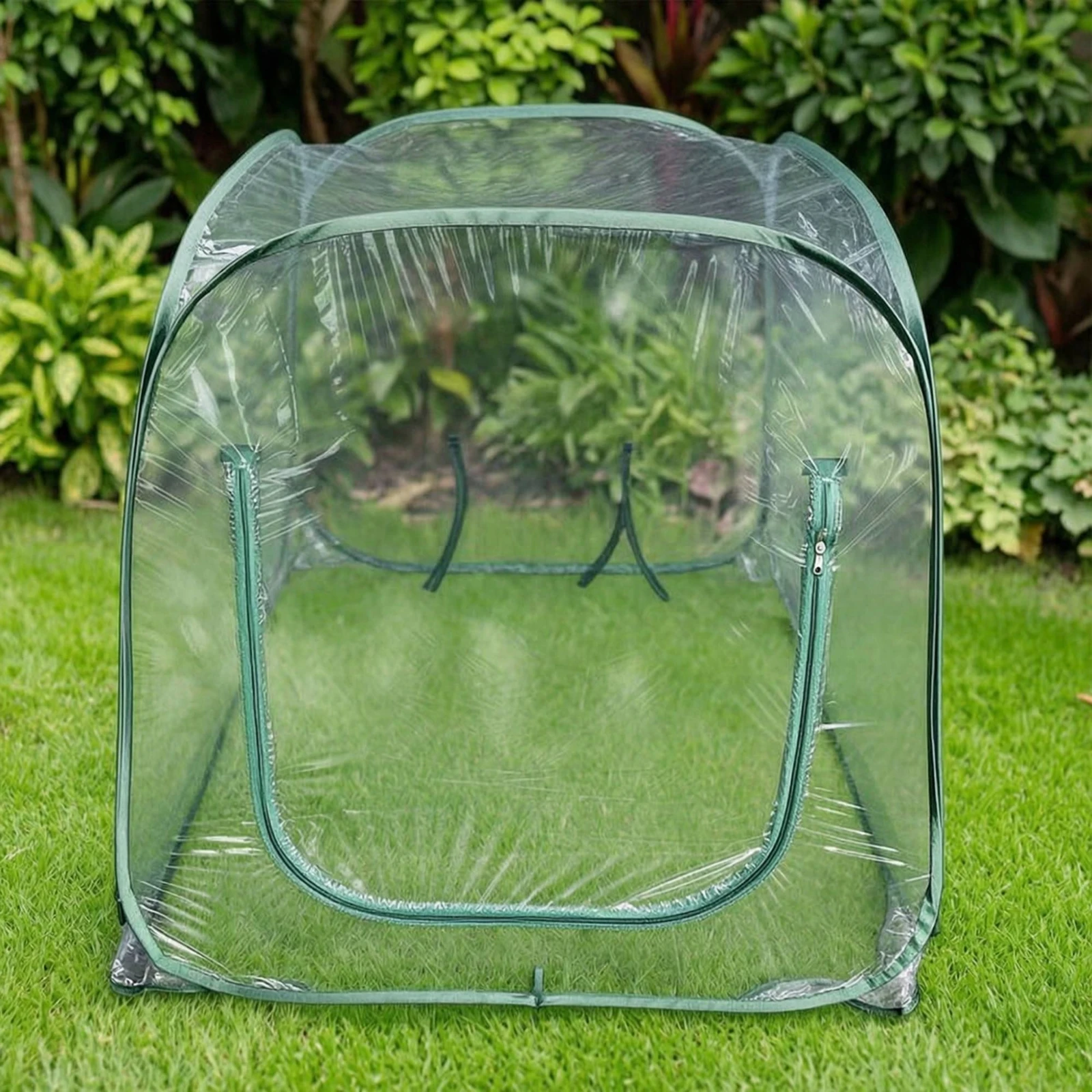 Mini Greenhouse Compact Plant Shelter with Cover Portable Greenhouse Transparent Plant Shelter with Zipper Window Zippered