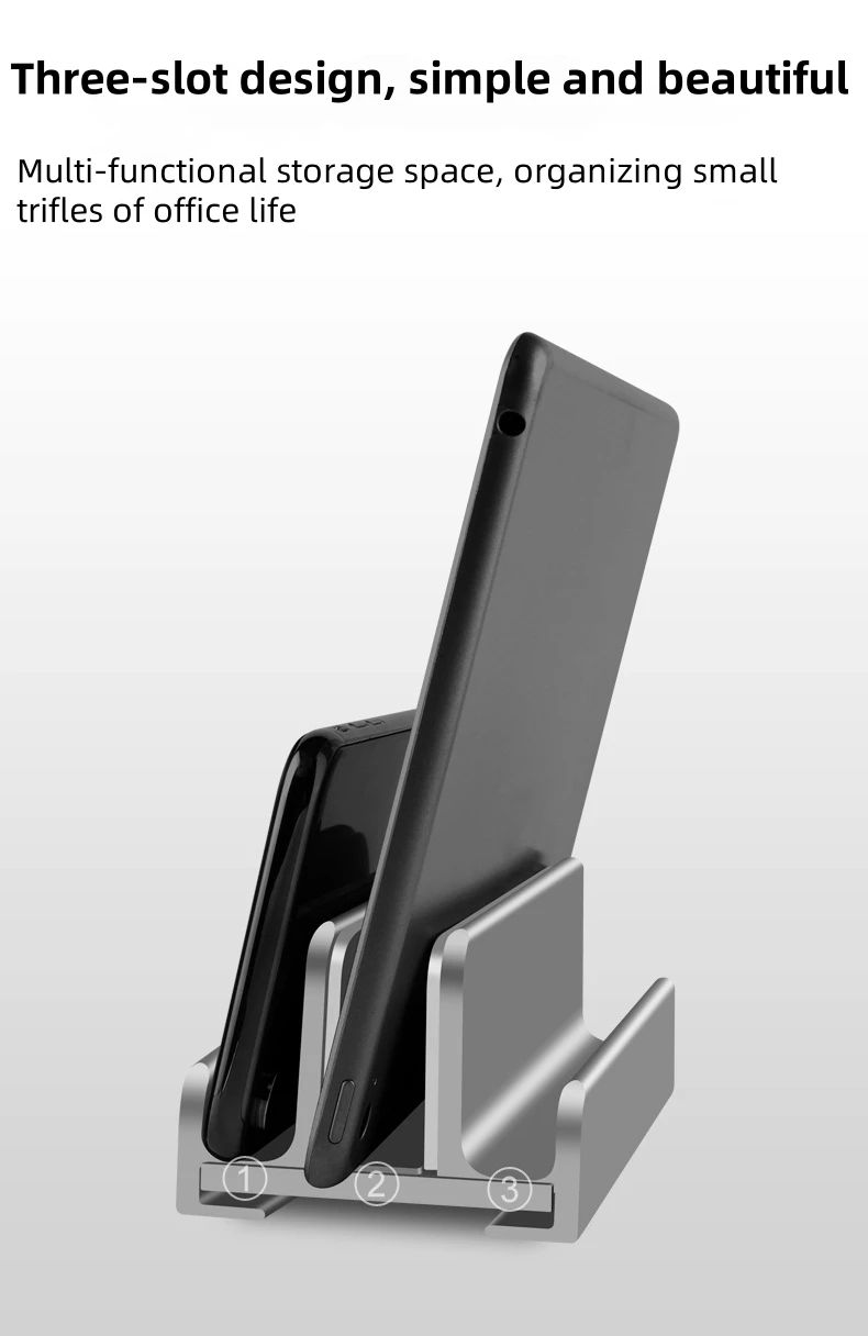 Vertical Laptop Stand Holder Monut Desktop Stand Holder For Notebook 3 Slots Adjustable Widths 18 inch Stand
