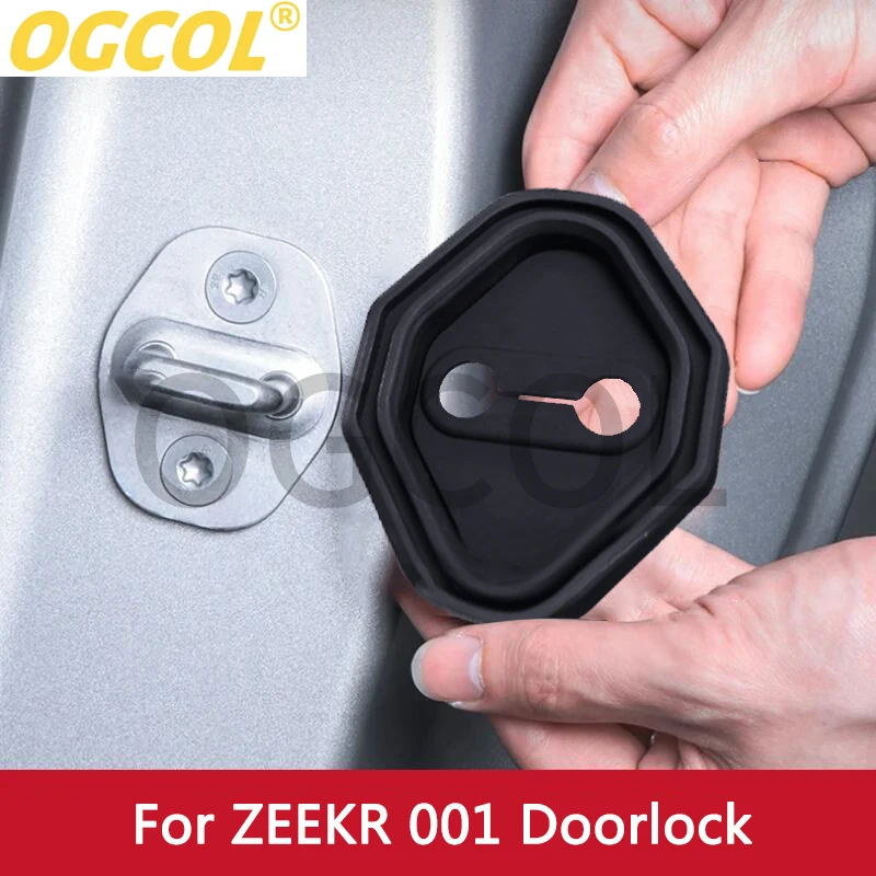 4pcs Car Door Mute Damping Cushion Silicone Door Lock Buckle Car Door Anti-collision Protective Cover For Zeekr 001 009 ZEEKR X