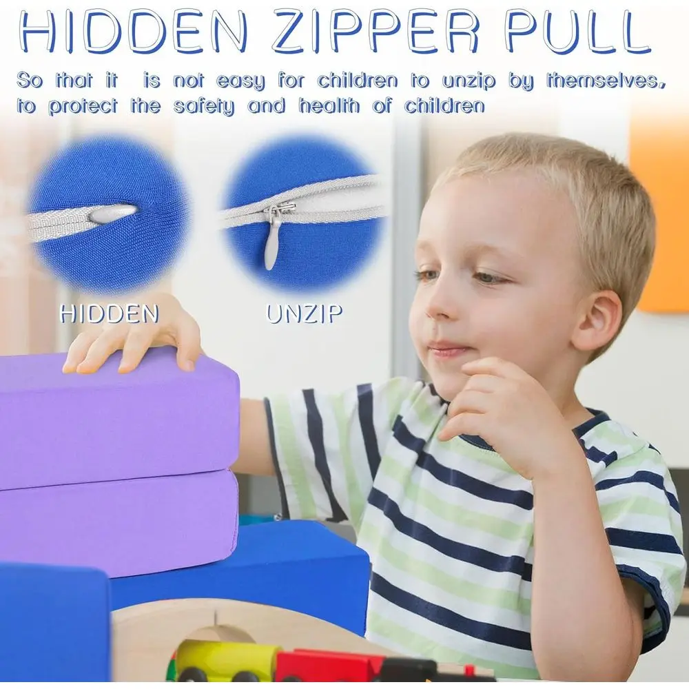 Blocchi da costruzione per bambini rivestiti in tessuto da 12 pezzi: set impilabili morbidi e colorati per giochi e apprendimento dei bambini