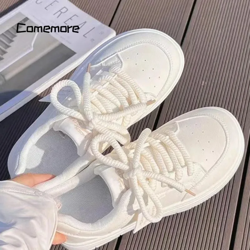 Comemore 2024 Woman Sports Platform Shoe Mesh Lace Up Ladies Casual Fashion Female Vulcanize Shoes Footwear Sneakers for Women