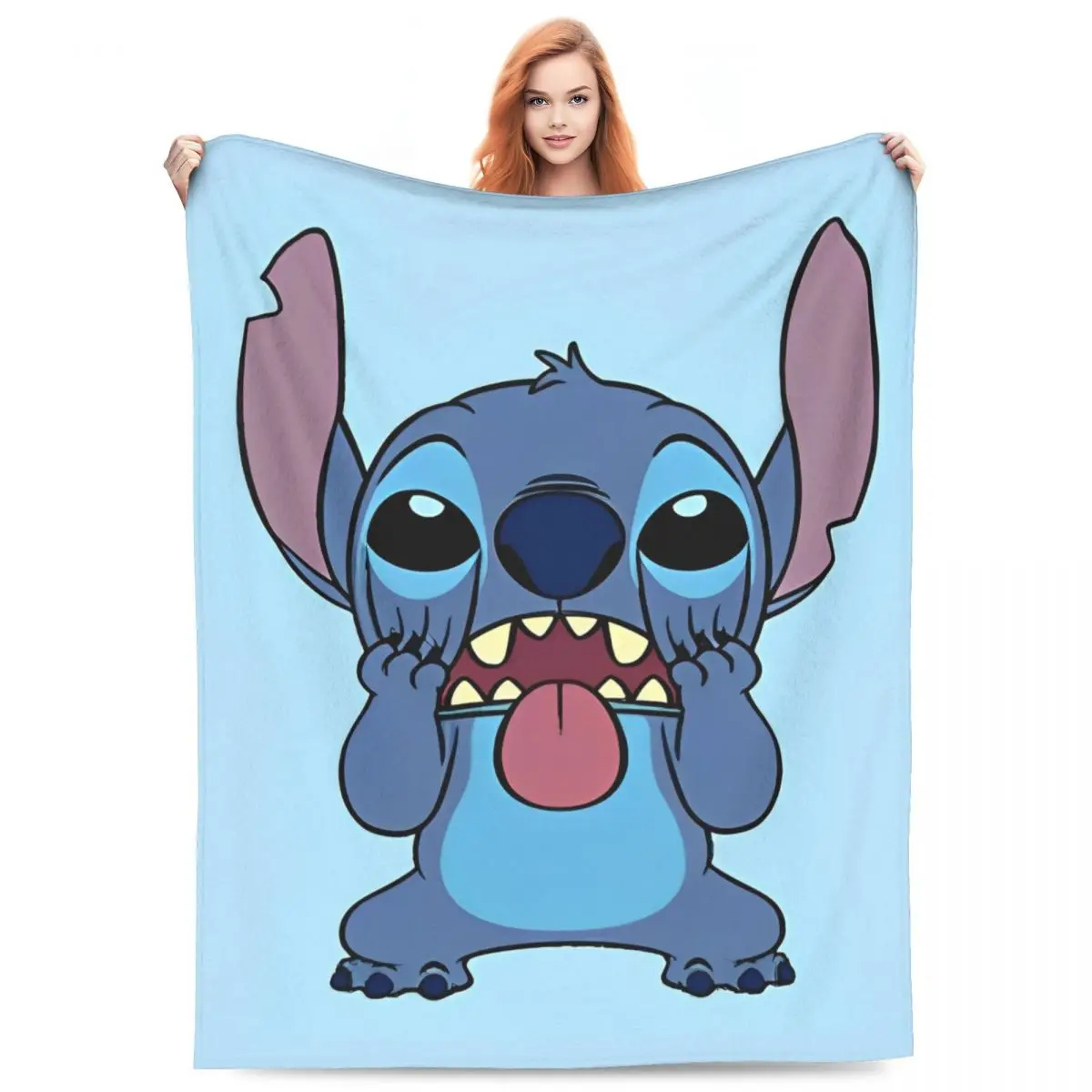 

Cute Cartoon Koala Flannel Throw Blanket Stitch Blanket for Bed Couch Warm Quilt