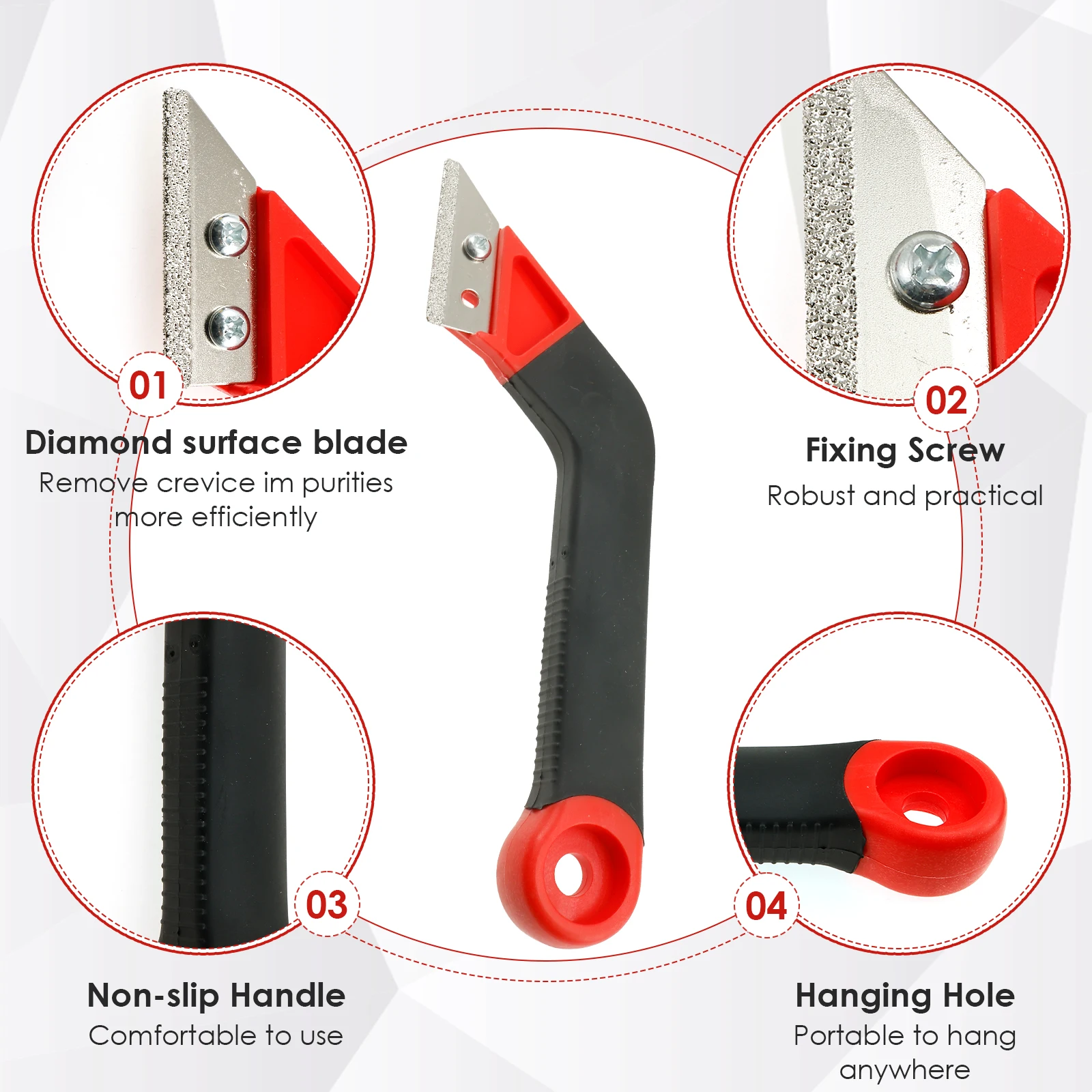 Strumenti per la rimozione della malta Strumenti per la rimozione delle piastrelle di smeriglio Pulizia efficiente del raschiamento della malta Coltello per la pulizia del cemento smussato per ceramica