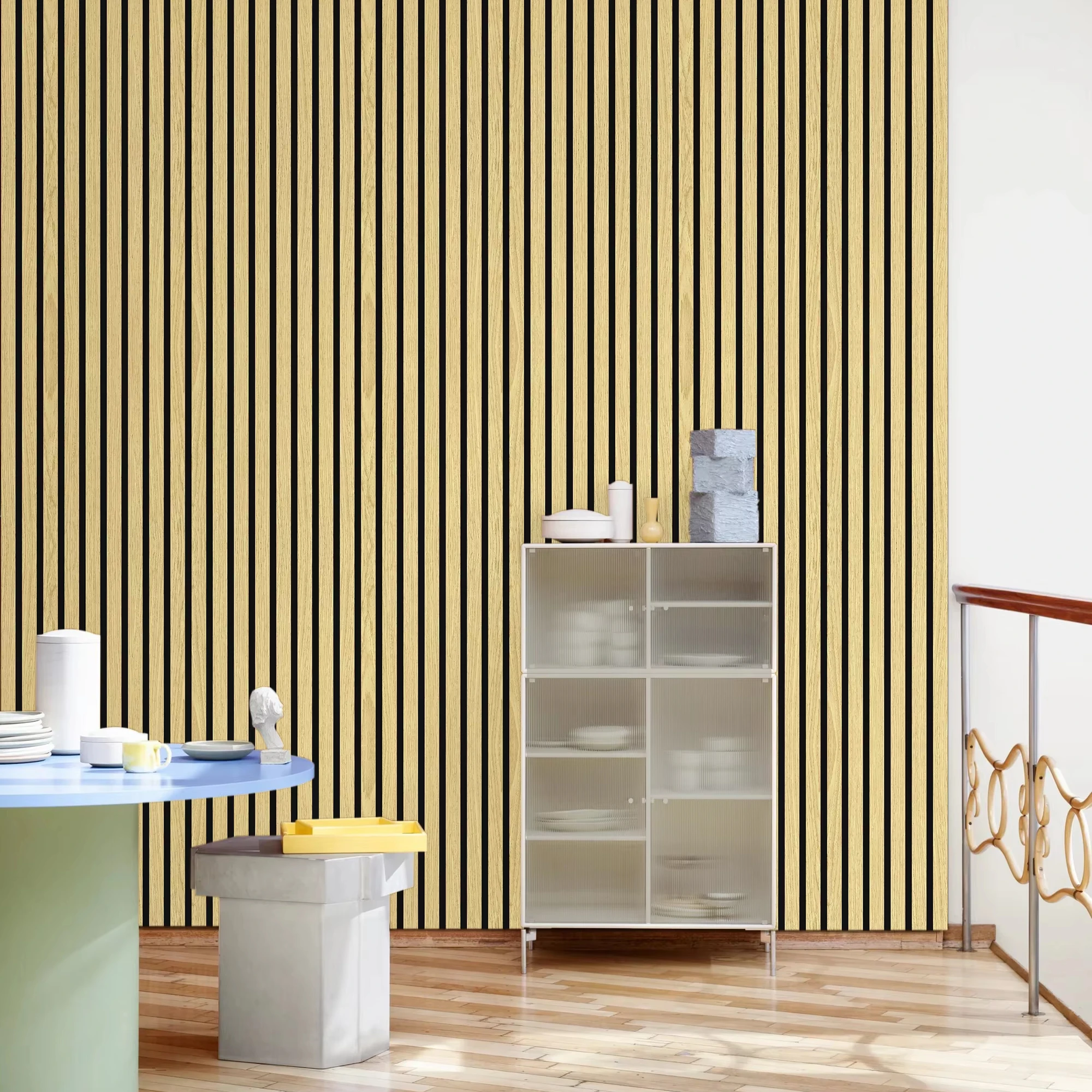 Natural Walnut  Wood Wall Panel Acoustic Slats Wood Panels For Acoustic Wall Board For Living Room And Bedroom Application