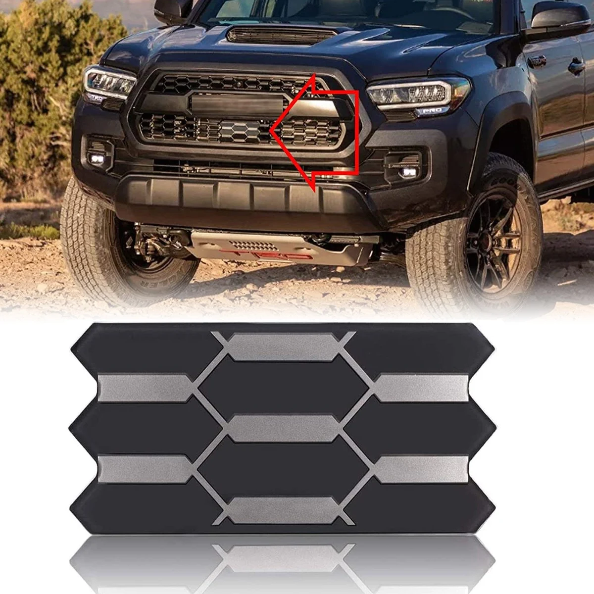 ABS Front Grill Garnish Sensor Cover  #53141-35060 For Toyota Tacoma TRD PRO 2018-2021 Car Accessories