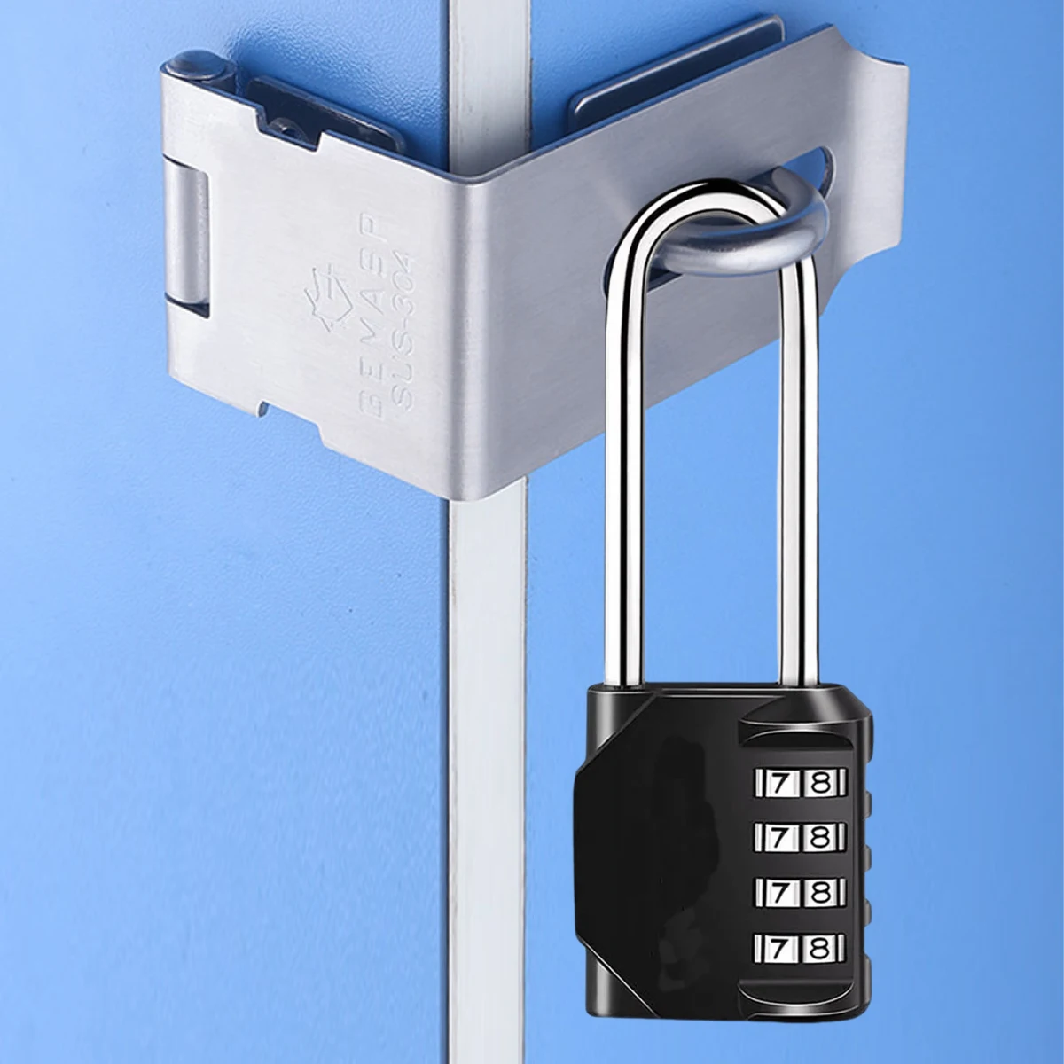 

2Pcs 4 Digit Password Locks Combination Padlock Waterproof Outdoor Lock For Door Suitcase Cabinet Locker Window Lock