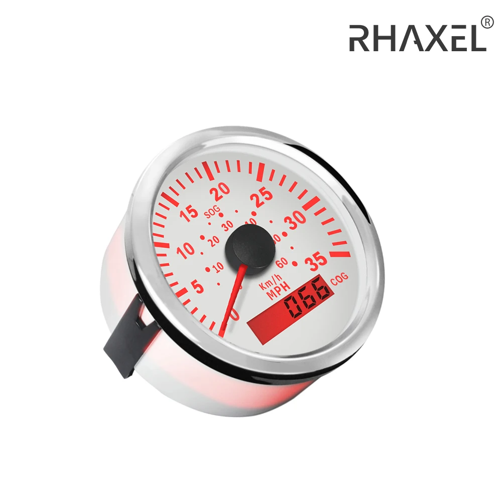 

GPS-спидометр RHAXEL 0-35 миль/ч (0-60 км/ч) с функцией отображения курса для лодок, яхт и судов, с подсветкой, 3-3/8'' (85 мм), 12В/24В