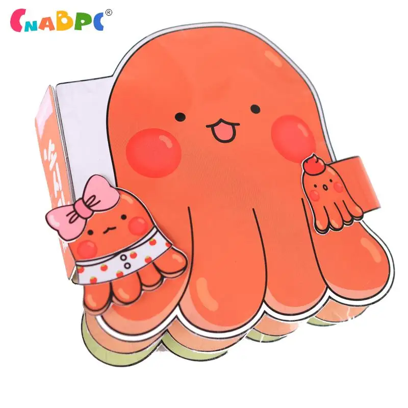 Cartoon Octopus Quiet Book DIY Handmade Sticker Books Toys Material Pack Educational Toy For Children Gifts