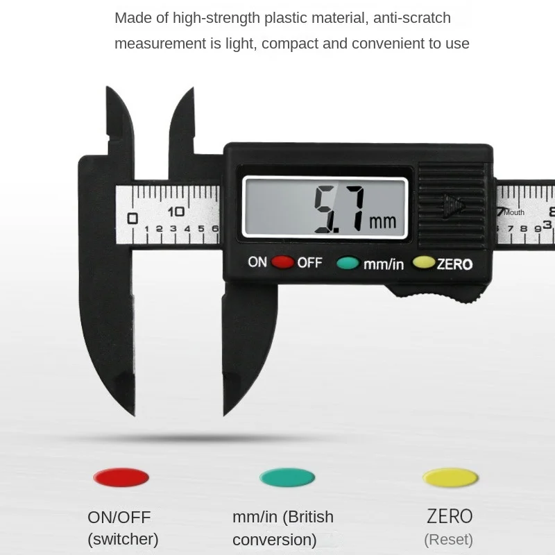 Calibrador Digital electrónico de fibra de carbono, calibrador Vernier de 100mm, Micrómetro de diámetro, herramienta de medición, regla Digital