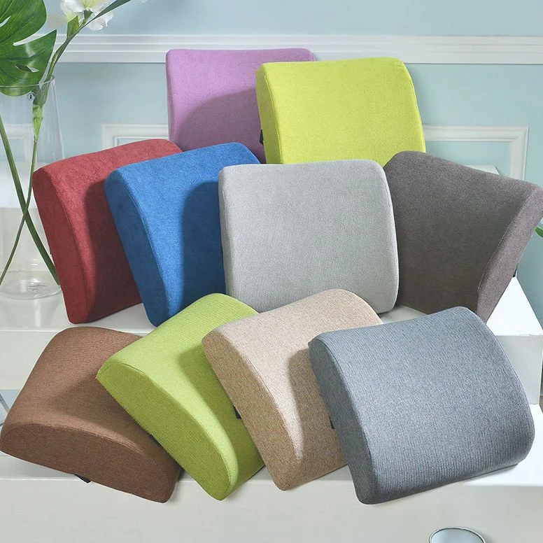 

Solid Color Office Computer Chair Waist Cushion Car Memory Foam Waist Support Pad All Seasons Universal Sedentary Lumbar Cushion