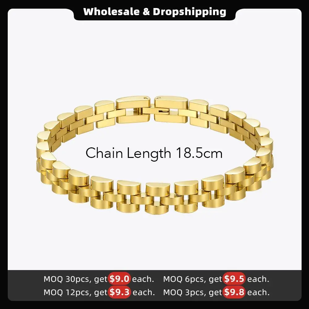 ENFASHION Punk Watchband Bracelets For Women Stainless Steel Gold Color Armband Bangles 2020 Fashion Jewelry Friends Gifts B2165