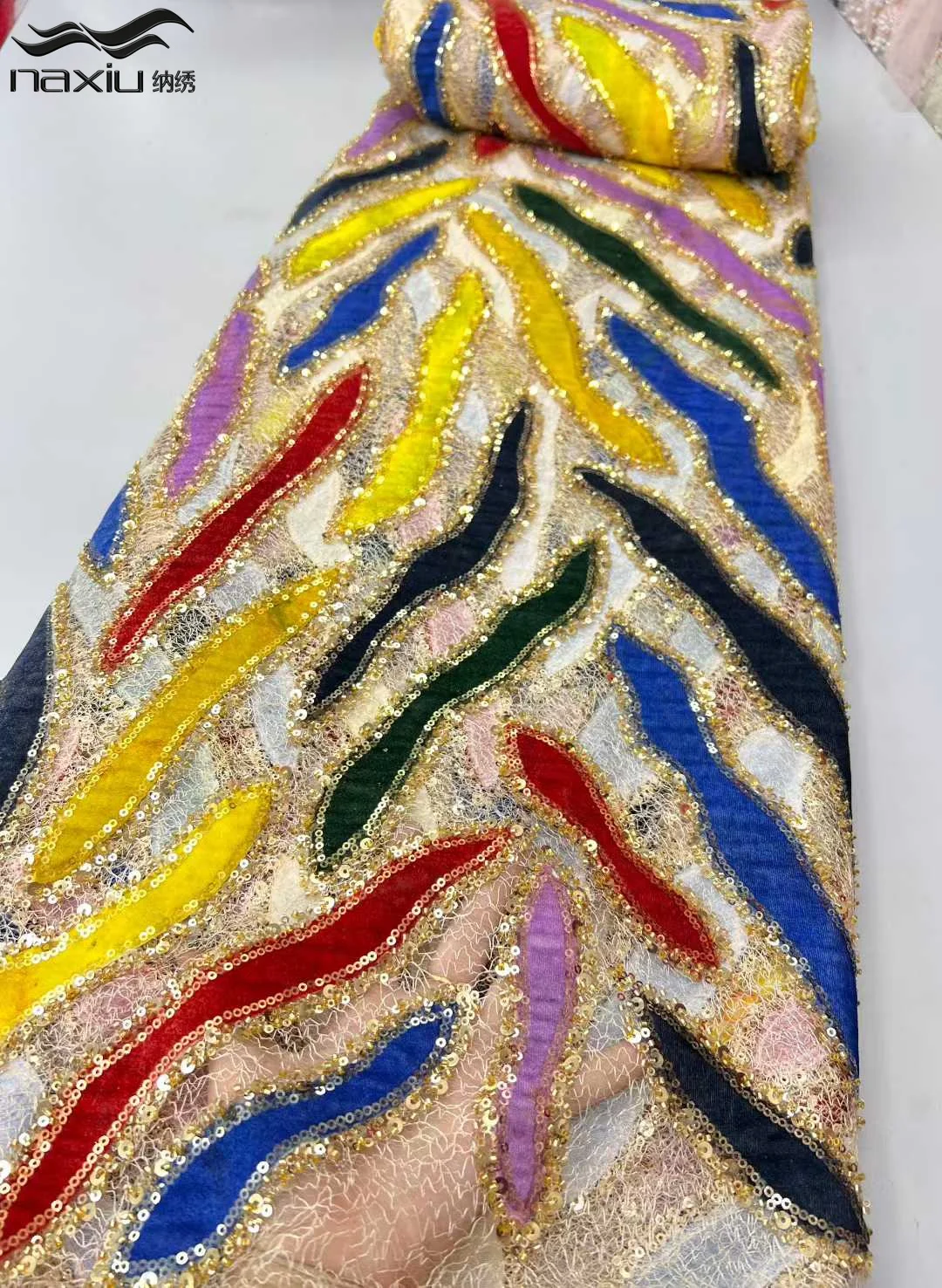 

Madison African Beaded Lace Fabric 2026 High Quality Lace French Mesh Nigerian Lace Fabric Bridal Party Dress