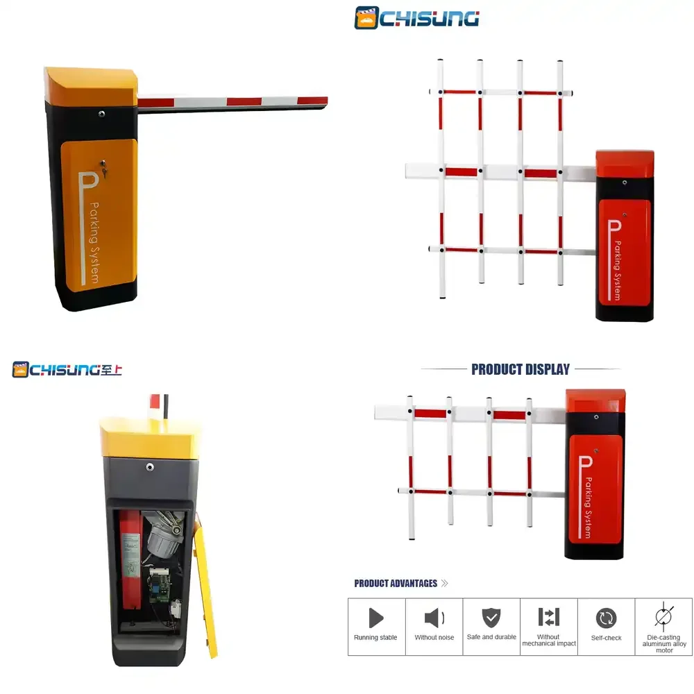 6-Meter Smart Parking System Traffic Straight Boom Barrier Gate with Safe Passing Indicator and 3-Second Operation