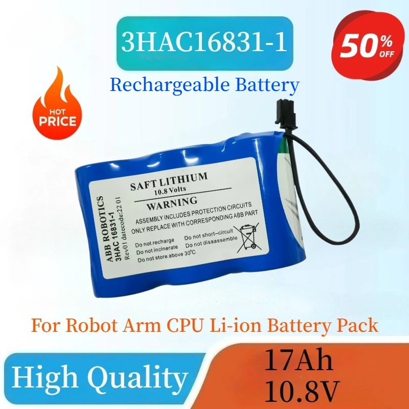 

Brand New High Quality Rechargeable Battery ABB 3HAC16831-1 10.8V 17Ah for Robot Arm CPU Large Capacity Lithium Battery Pack