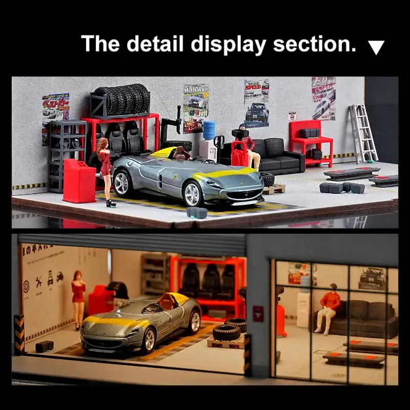 

12-Piece 1:64 Scale Car Repair Tool Set - Miniature Garage Diorama Accessories for Model Car Display