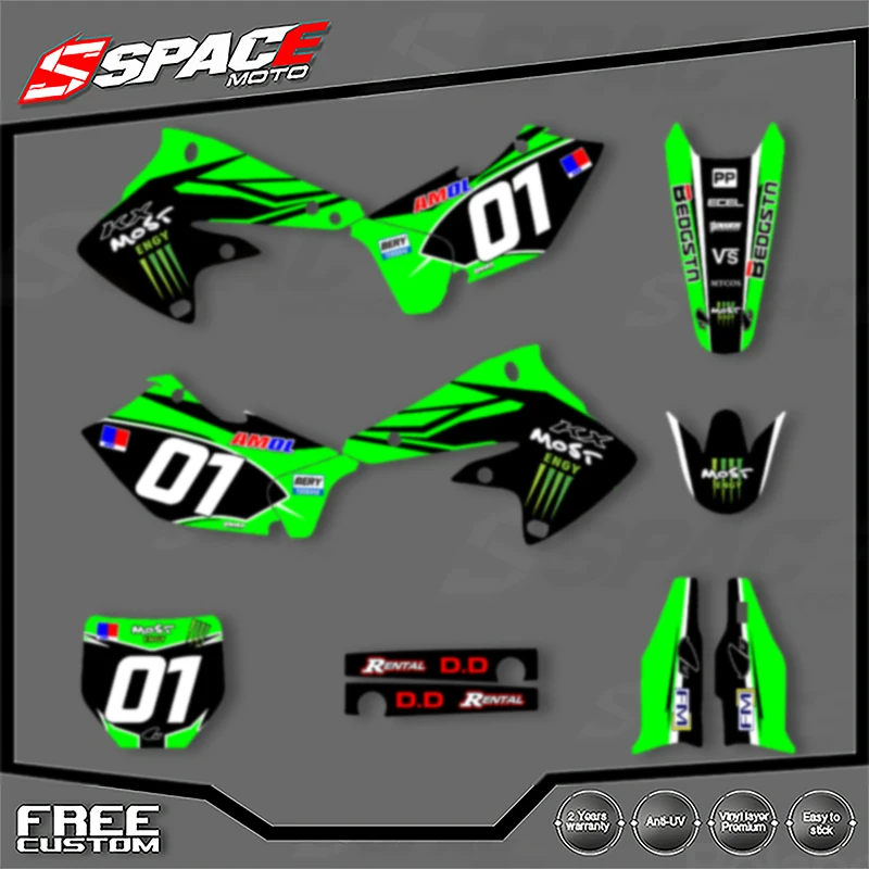 

SPACE Motorcycle Graphics Decals Stickers for KAWASAKI 2004 2005 KXF250 Decals Stickers Kits 007