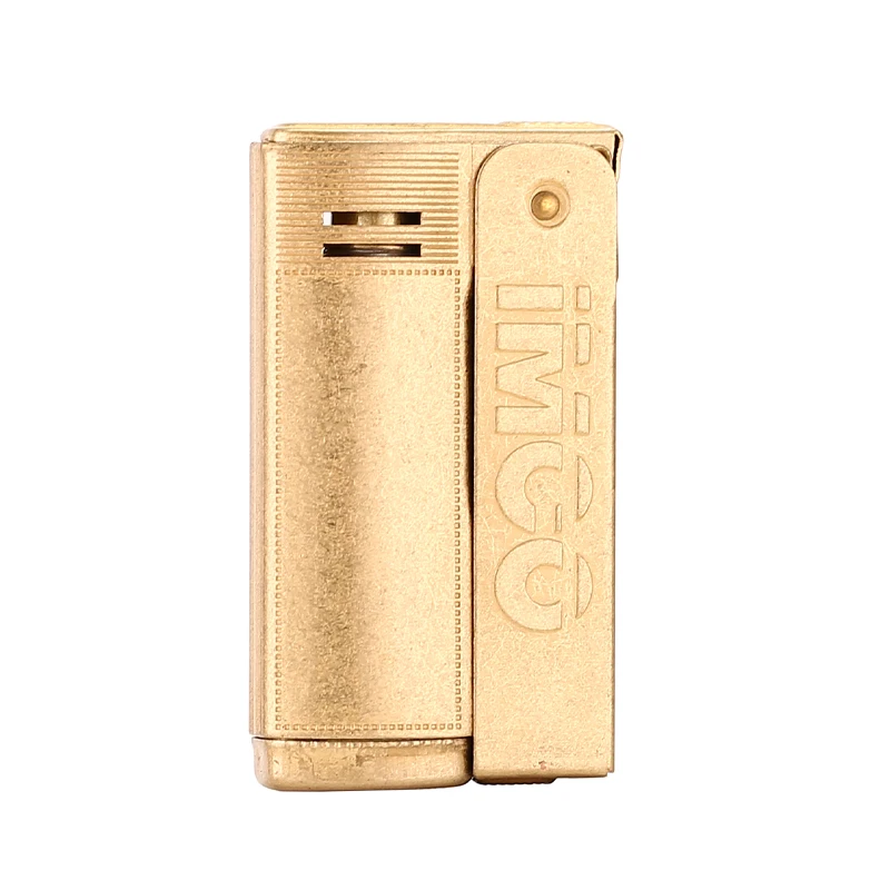 IMCO Stainless Steel Oil  Refueling  Gasoline Lighter 6800 Golden Silver Nostalgic Men'S Cigarette Lighter