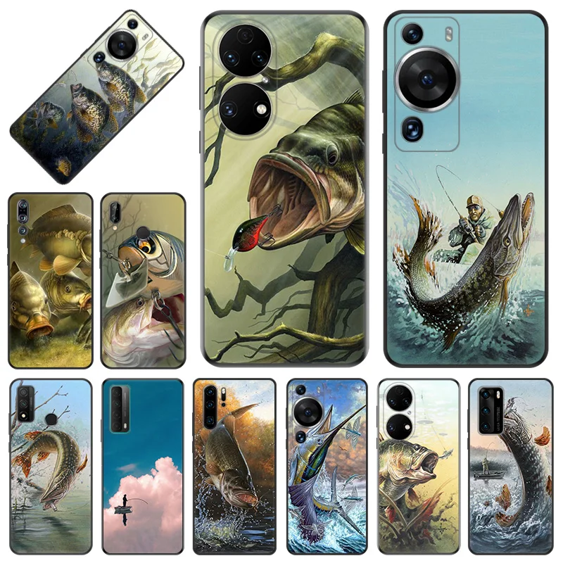 Phone Case For Honor X9b X6 a X7 X8 b 4G 70 90 Magic5 River Carp Fishing Huawei P20 P30 P40 Lite P-SmartZ Soft Protective Cover