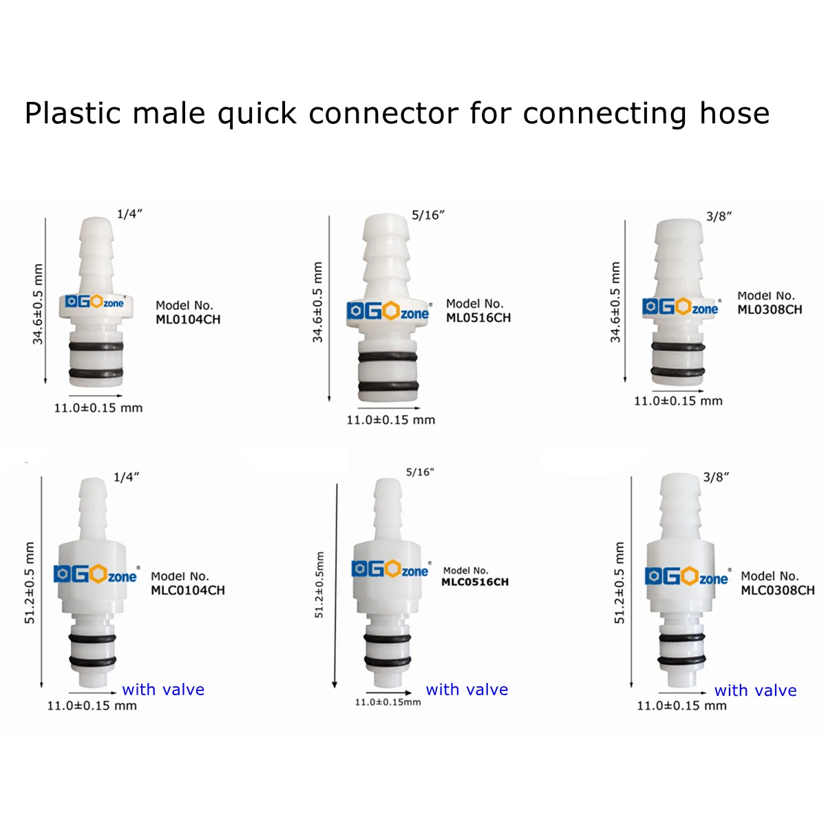 Large Orifice Male and Female Coupling Plastic Quick Connector for Connecing Hose Panel Installstion 1/4