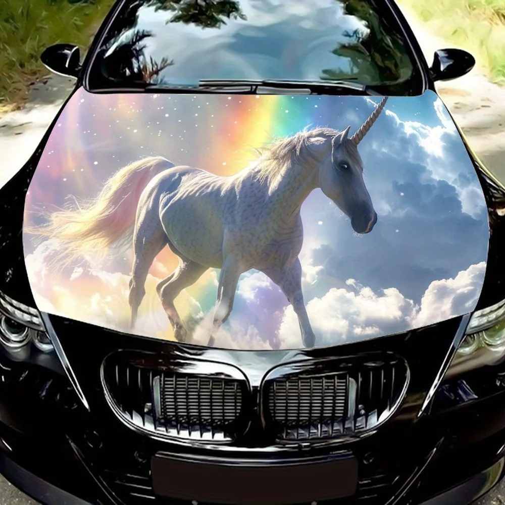 

Dreamy Rainbow Unicorn Print Car Hood Wrap Color Vinyl Sticker Truck Graphic Bonnet Auto Accessories Decoration Decal Gift