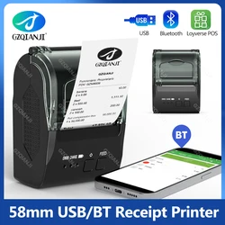 USB Bluetooth Thermal Receipt Ticket POS Printer Wireless Mini Portable Mobile Print 58MM Machine for Loyverse POS Retail Store