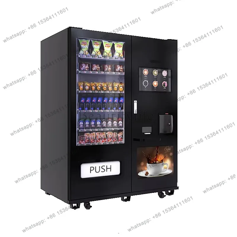 Customized Smart Combo Vending Machine for Drinks Food & Coffee-Fully Automatic with Credit Card Payment