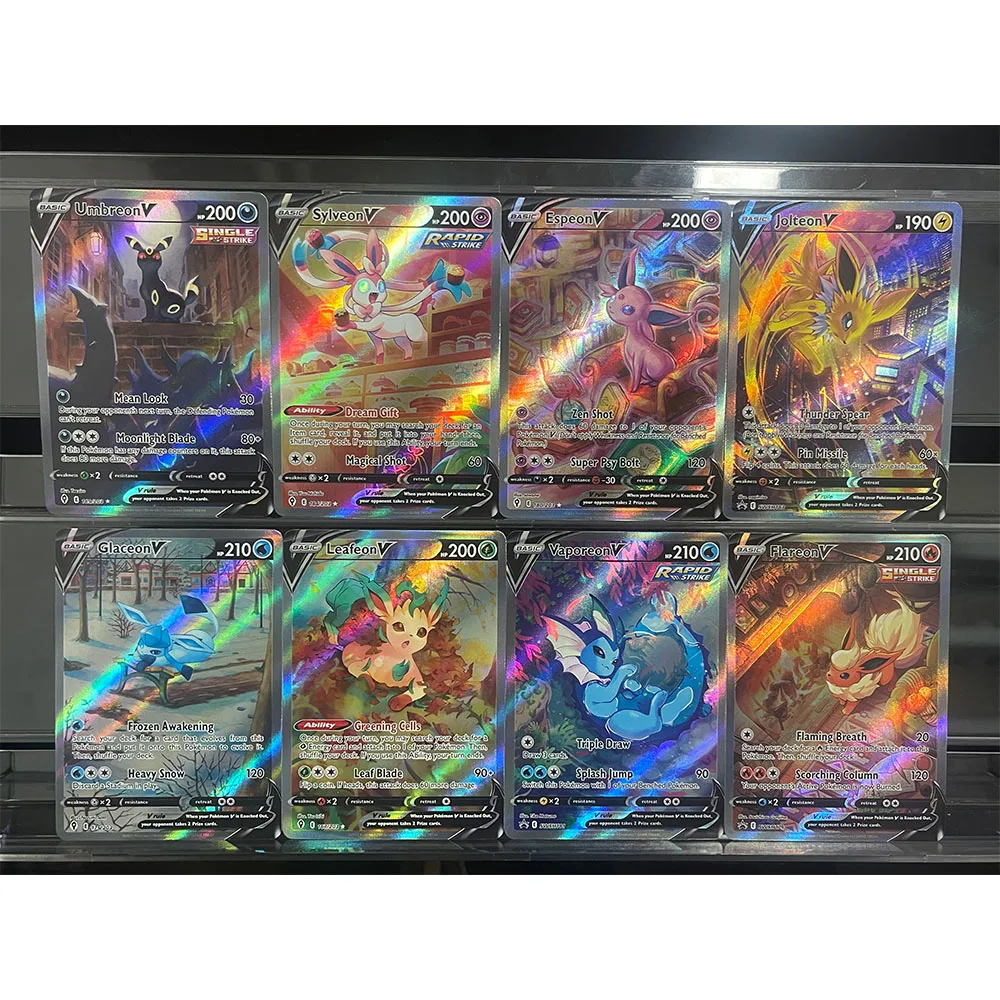 

Pokemon Card English Umbreon Leafeon Glaceon Flareon Espeon Jolteon Sylveon Anime Game Collectible Cards Gift Toy